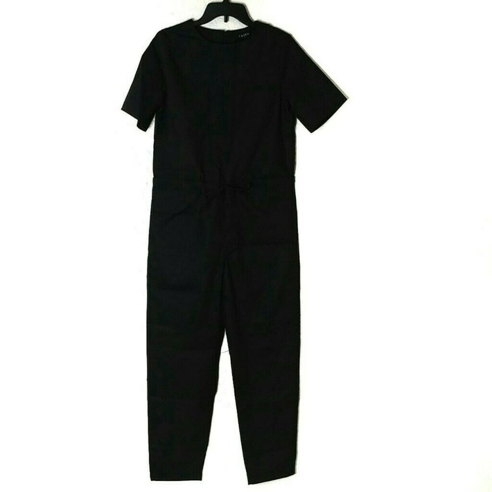 NWT Caara Black Short Sleeve Pants Jumpsuit Size S